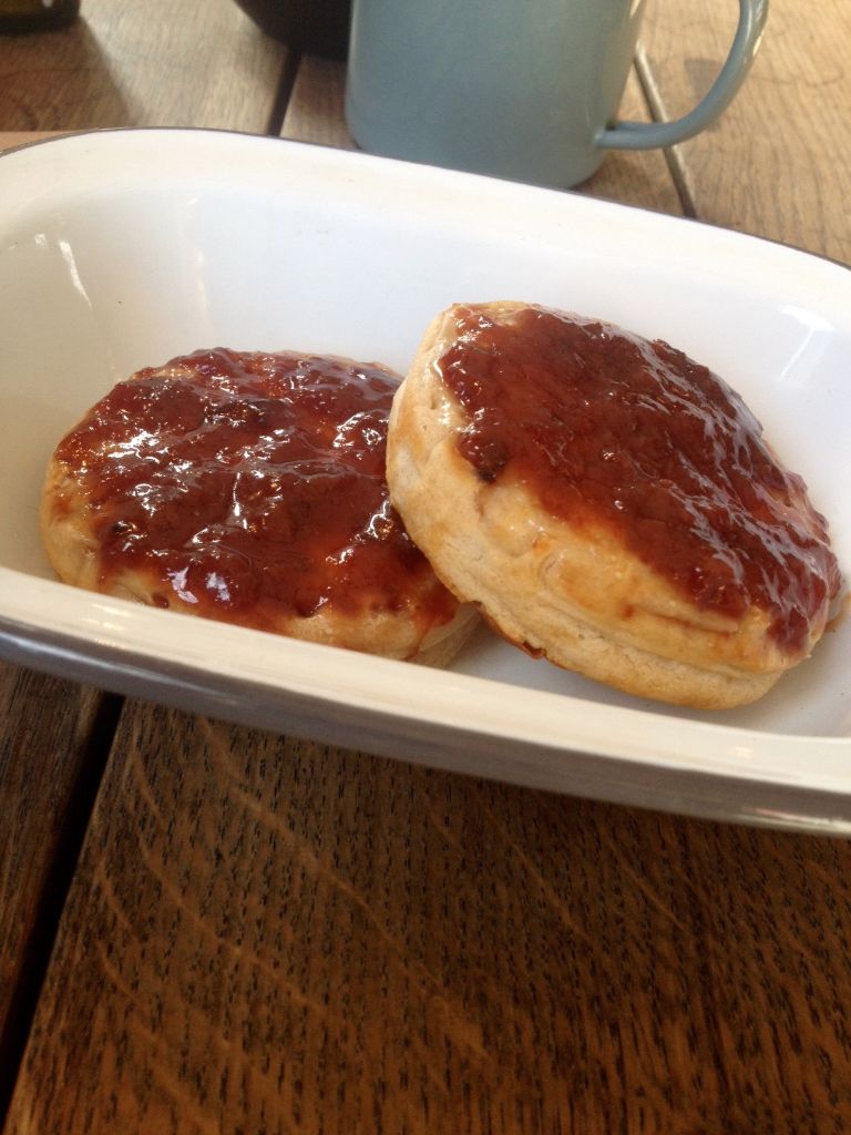 Crumpets with jam
